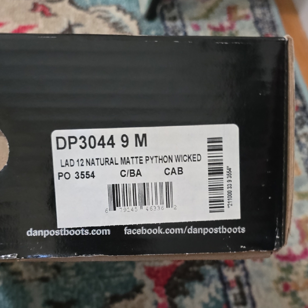 Dan Post Exotic Natural Matte Python Wicked Boots
